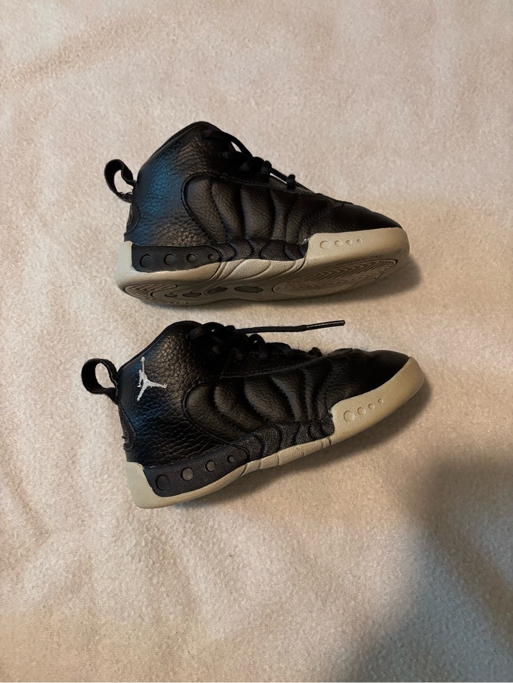 Jordan Kids' Black and Cream High-Top Sneakers